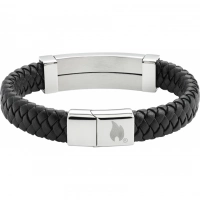 Браслет Zippo Steel Bar Braided Leather Bracelet (22 см) купить в Брянске