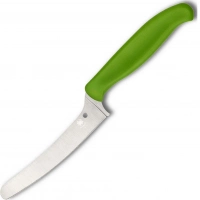 Универсальный кухонный нож Spyderco Z-Cut Offset Kitchen Green, сталь CTS™ — BD1 Alloy, рукоять зеленый полипропилен купить в Брянске