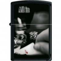 Зажигалка ZIPPO All In, латунь с покрытием Black Matte, чёрная, матовая, 36x12x56 мм купить в Брянске