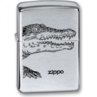 Зажигалка ZIPPO Alligator, с покрытием Brushed Chrome, латунь/сталь, серебристая, матовая, 36x12x56 купить в Брянске