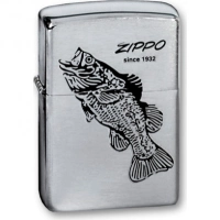 Зажигалка ZIPPO Black Bass Brushed Chrome, латунь с никеле-хром. покрыт., серебр., матов., 36х56х12мм купить в Брянске