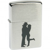 Зажигалка ZIPPO Cowboy Couple Brushed Chrome, латунь, ник.-хром. покр., серебр., матов., 36х56х12 мм купить в Брянске