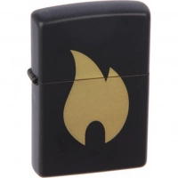 Зажигалка ZIPPO Flame с покрытием Black Matte, латунь/сталь, чёрная, матовая, 36x12x56 мм купить в Брянске