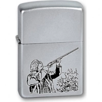 Зажигалка ZIPPO Hunter, с покрытием Satin Chrome™, латунь/сталь, серебристая, матовая, 36x12x56 мм купить в Брянске