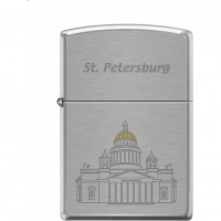 Зажигалка ZIPPO Исакиевский собор, с покрытием Brushed Chrome купить в Брянске