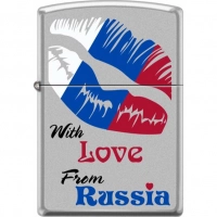 Зажигалка ZIPPO Из России с любовью, латунь/сталь с покрытием Satin Chrome, матовая, 36x12x56 мм купить в Брянске