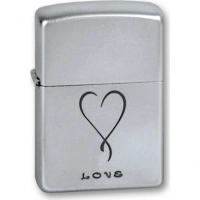 Зажигалка ZIPPO Love Satin Chrome, латунь с никеле-хромовым покрыт., серебр., матовая, 36х56х12 мм купить в Брянске