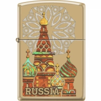 Зажигалка ZIPPO Россия с покрытием High Polish Brass купить в Брянске