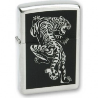 Зажигалка ZIPPO Tigre Satin Chrome, латунь с ник.-хром. покрыт., серебр., матовая, 36х56х12 мм купить в Брянске