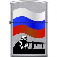 Зажигалка ZIPPO Защитник Отечества, латунь/сталь с покрытием Street Chrome™, серебристая, 36x12x56мм купить в Брянске